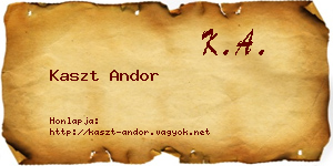 Kaszt Andor névjegykártya