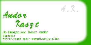 andor kaszt business card